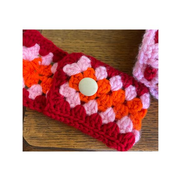 Knit Floral Backpack Handbag Handmade Crochet Boho Festival Colorful Bag &Wallet - Picture 10 of 15